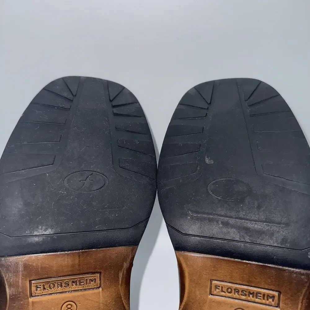Florsheim Black Leather Oxford Dress Shoes Mens Size 8 Square Toe Lace Up